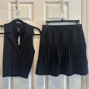 Sweater Vest and Pleated Skirt Set of 2